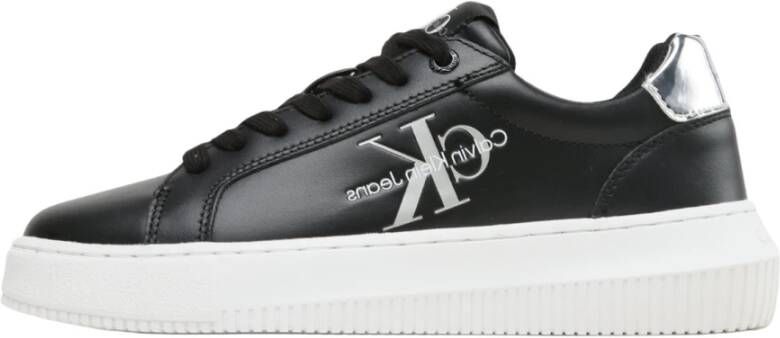 Calvin Klein Zwarte Sneaker van Hoogwaardig Polyester met Contrasterende Details Black Dames