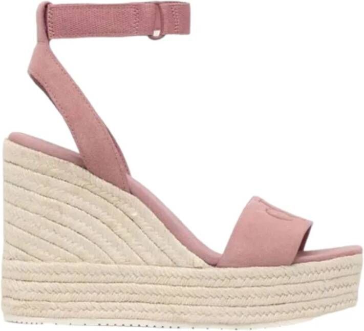 Calvin Klein Sleehaksandaaltjes WEDGE SANDAL SU MG BTW zomerschoen sandaal keilhak met klittenbandjes