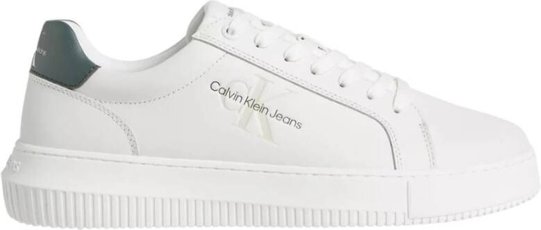 Calvin Klein Witte polyester sneakers met veters print contrastdetails logo White Heren - Foto 6