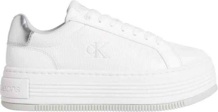 Calvin Klein Witte Polyester Sneaker met Gewatteerde Binnenzool