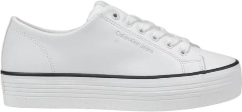 Calvin Klein Jeans Witte Leren Schoenen voor Vrouwen White Dames