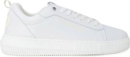 Calvin Klein Jeans Witte LowTop Leren Sneakers Eenvoudig Patroon