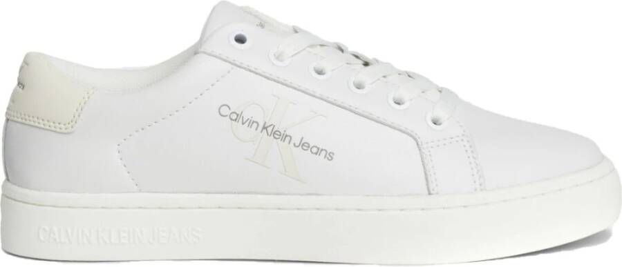 Calvin Klein Jeans Witte Vetersneakers voor Vrouwen White Dames