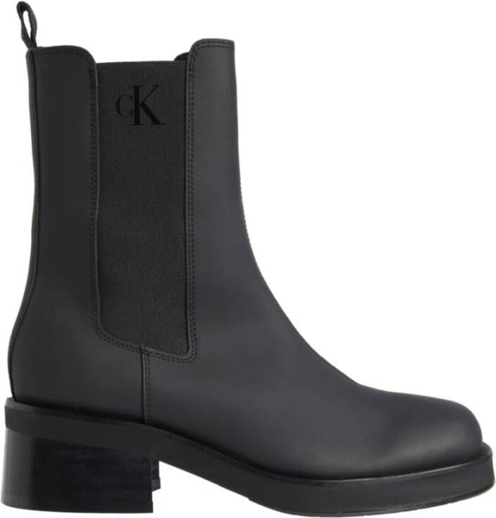 Calvin Klein Jeans Zwarte Biker Chelsea Enkellaarzen