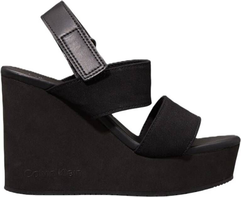 Calvin Klein Jeans Zwarte Casual Textiel Dames Sandalen