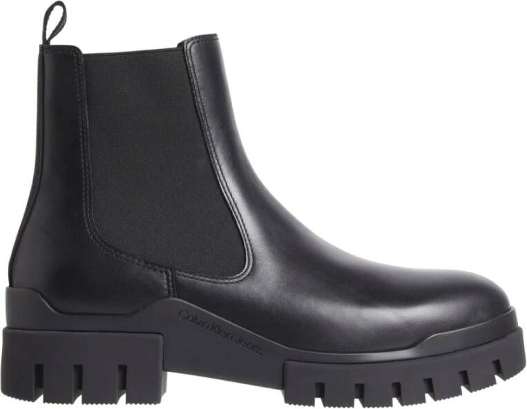 Calvin Klein Jeans Zwarte Combat Chelsea Enkellaarzen Black Heren