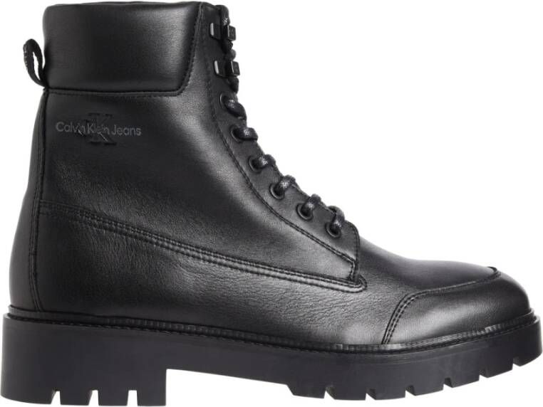 Calvin Klein Jeans Zwarte Combat Laceup Booties Black Heren