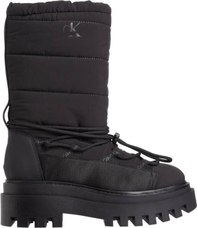 Calvin Klein Jeans Zwarte Flatform Snowboot Black Dames