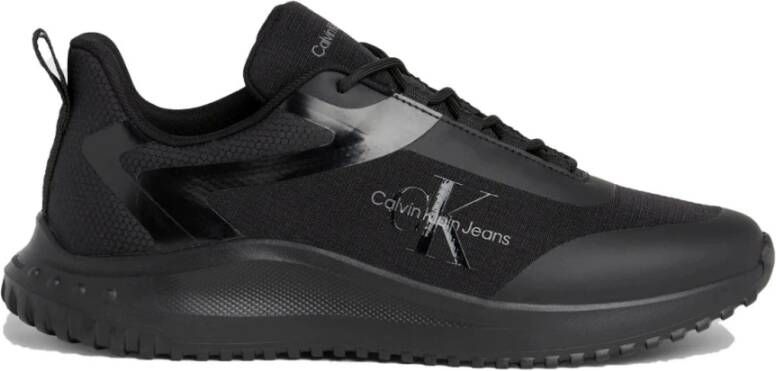 Calvin Klein Jeans Zwarte Lace Mix Sneakers voor Mannen Black Heren