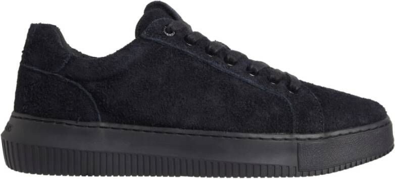 Calvin Klein Zwarte Leren Sneakers Baskets Black Heren