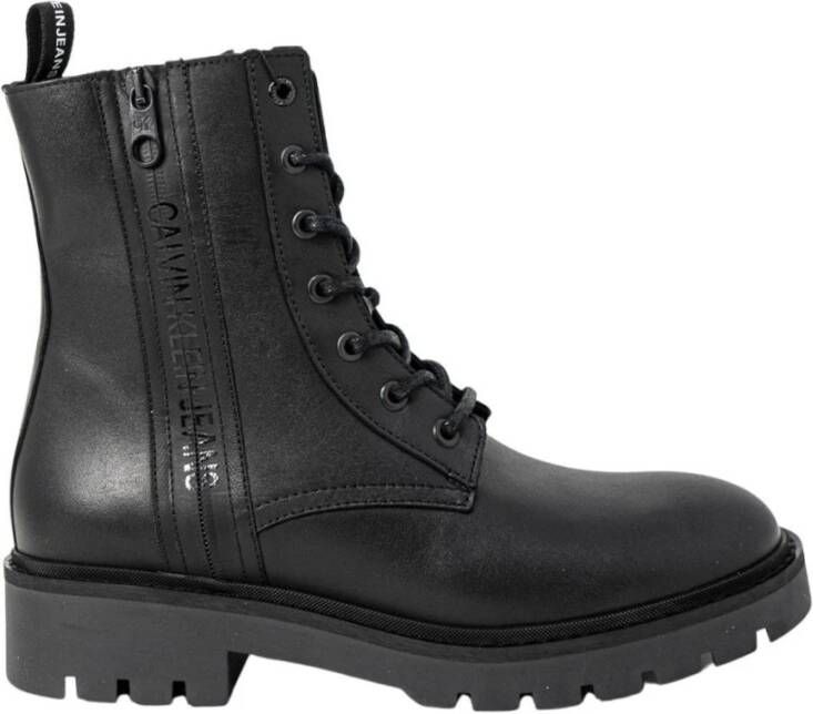 Calvin Klein Combat Mid Laceup Veterboots Laarzen Met Veters Dames Zwart