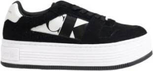 Calvin Klein Jeans Zwarte leren lage sneakers