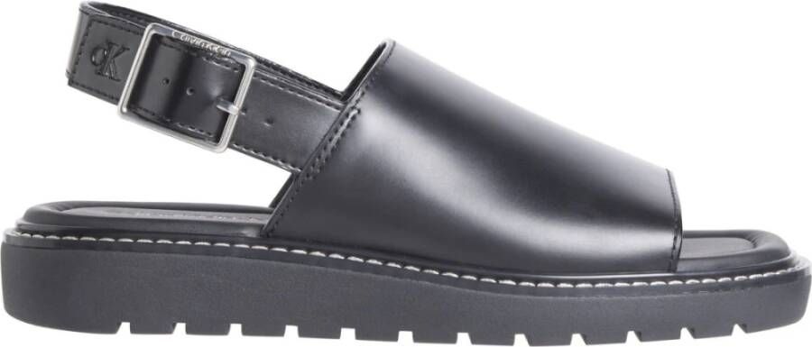 Calvin Klein Jeans Zwarte platte sandalen voor vrouwen