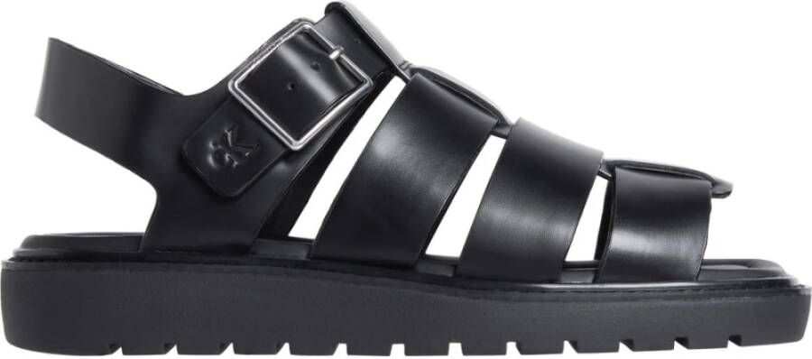 Calvin Klein Jeans Sandalen met verstelbare band effen kleur