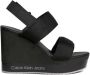 Calvin Klein Jeans Zwarte Sleehak Sandaal Webbing Vrouwen Black Dames - Thumbnail 16