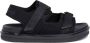 Calvin Klein Jeans Zwarte Velcro Platte Sandalen voor Mannen Black Heren - Thumbnail 1