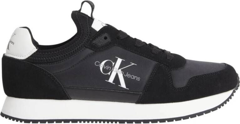 Calvin Klein Slip-on sneakers RUNNER SOCK LACEUP NY-LTH met elastische instap vrijetijdsschoen halfhoge schoen instapschoen