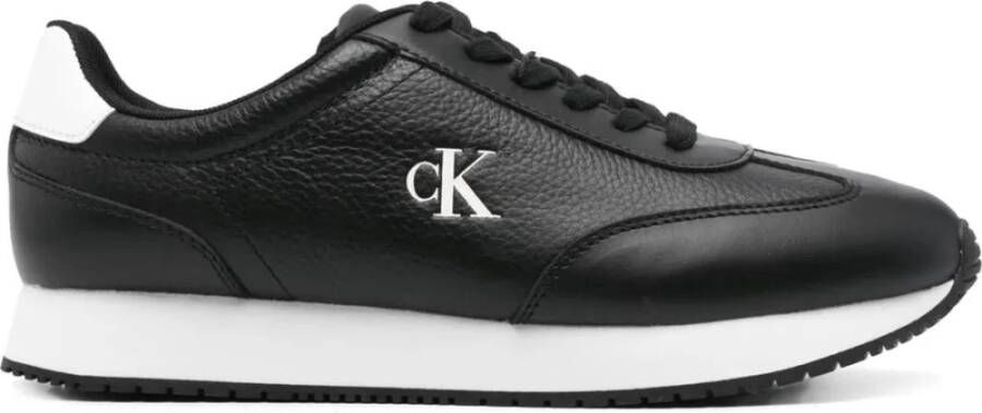 Calvin Klein Jeans Zwarte Vetersneaker voor Mannen