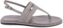Calvin Klein Khaki Leren Platte Teenslippers - Thumbnail 1