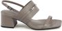 Calvin Klein Khaki Leren Strappy Sandalen - Thumbnail 1