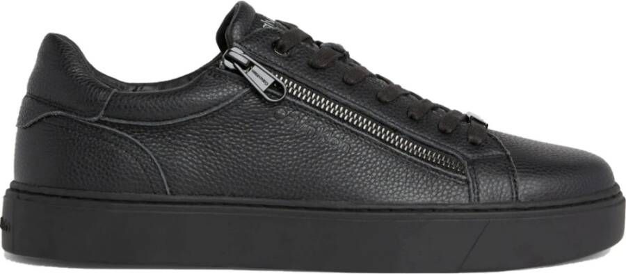 Calvin Klein Zwarte Vetersneakers voor Mannen Black Heren