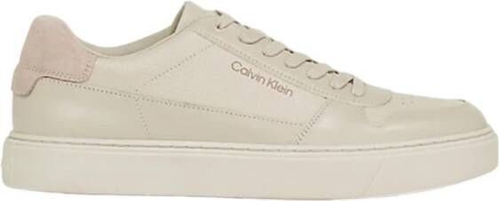 Calvin Klein Lage Leren Sneakers Grijs Gray Heren