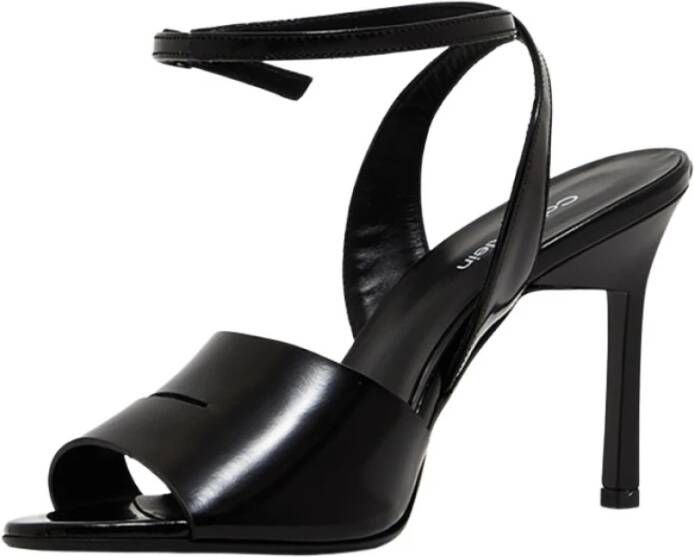 Calvin Klein Leren Sandalen Black Dames