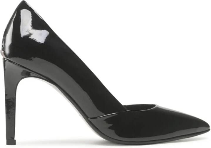 Calvin Klein Zwarte Stiletto Pump met Logo Applicatie Black Dames