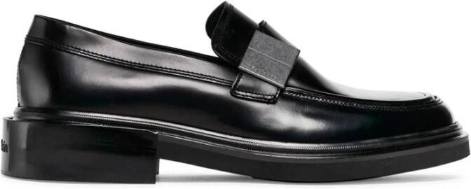 Calvin Klein Leren Sneakers Black Heren