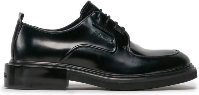 Calvin Klein Leren Sneakers Black Heren