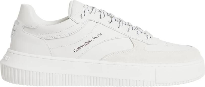 Calvin Klein Leren sneakers met gerecyclede schuim binnenzool en TPR-zool White Dames