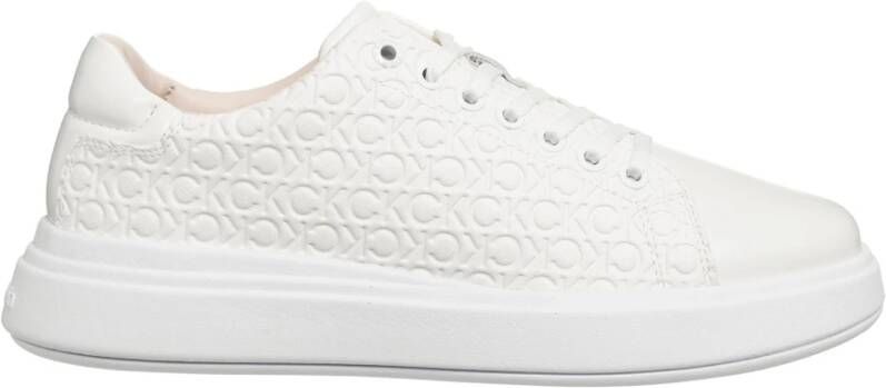 Calvin Klein Veterschoenen Cupsole Mono Stijl White Dames