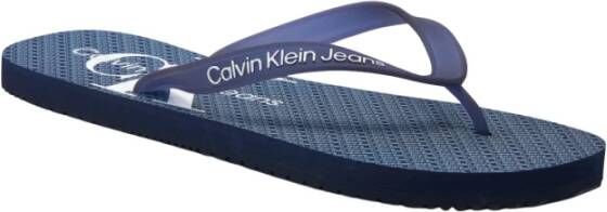 Calvin Klein Logo Platte Schoenen Blauw Blue Heren