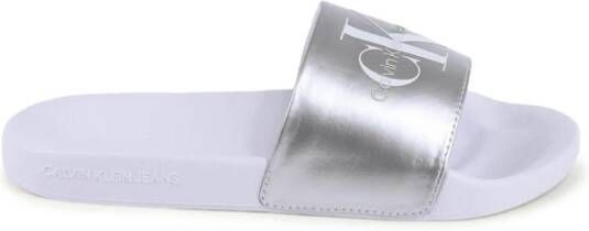 Calvin Klein Metallic Logo Slide Sandalen