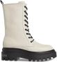 Calvin Klein Beige Leren Flatform Mid Lace-Up Laarzen Beige Dames - Thumbnail 13