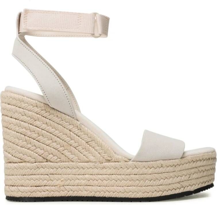 Calvin Klein Multicolor Leren Espadrilles Sandalen White Dames