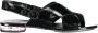 Calvin Klein Platte Gekruiste Voorkant Logo Sandaal Zwart Black Dames - Thumbnail 1
