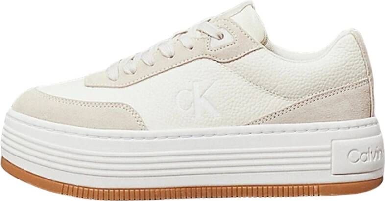 Calvin Klein Platte vetersneakers van suède en leer