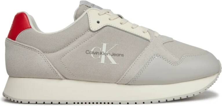 Calvin Klein Retro Runner Leren Textiel Sneakers Gray Heren