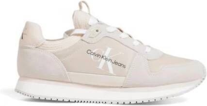 Calvin Klein Roze Suède Veterschoenen Sneakers Vrouwen Pink Dames