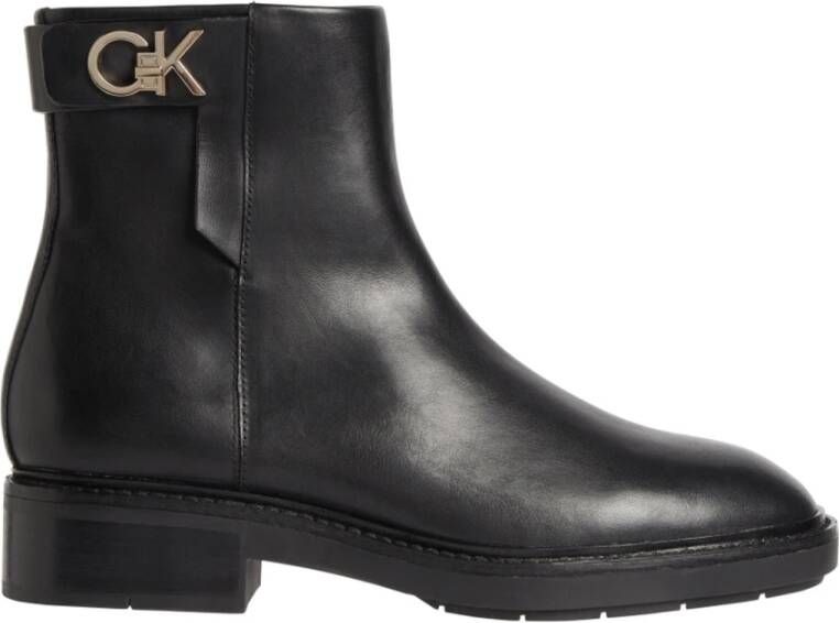 Calvin Klein Boots & laarzen Rubber Sole Ankle Boot Whw-Lth in zwart