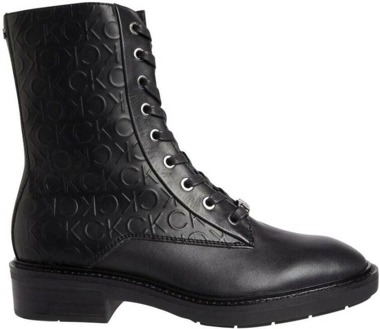 Calvin Klein Boots & laarzen Rubber Sole Combat Boot Hf Mix in zwart
