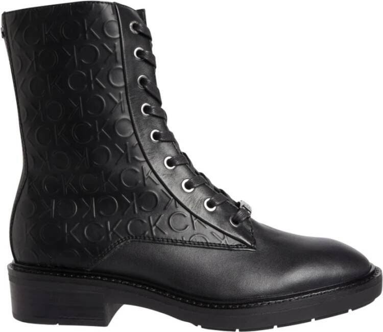 Calvin Klein Boots & laarzen Rubber Sole Combat Boot Hf Mix in zwart