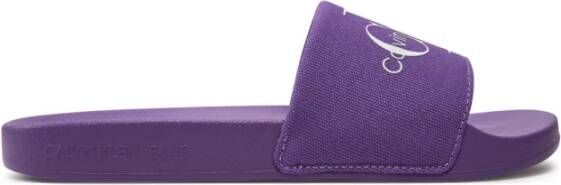 Calvin Klein Jeans Monogram Paarse Slippers Purple Dames