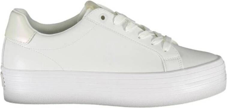 Calvin Klein Platte schoenen met verantwoorde lederproductie White Dames