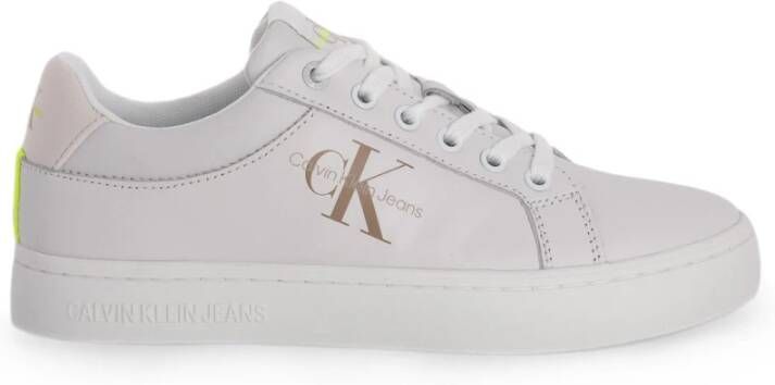 Calvin Klein Jeans Sneakers van leer met labeldetails model 'FLUO CONT'