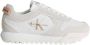 Calvin Klein Tooth Runner Irregular Lines Dames Lage sneakers Leren Sneaker Dames Wit - Thumbnail 3