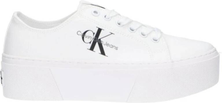 Calvin Klein Witte Flatform Cupsole Lage Sneakers White Dames