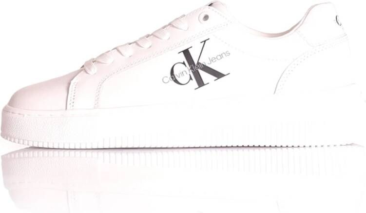Calvin Klein Plateausneakers CHUNKY CUPSOLE MONO LTH WN vrijetijdsschoen lage schoen veterschoen met ck-opdruk aan de zijkant - Foto 17