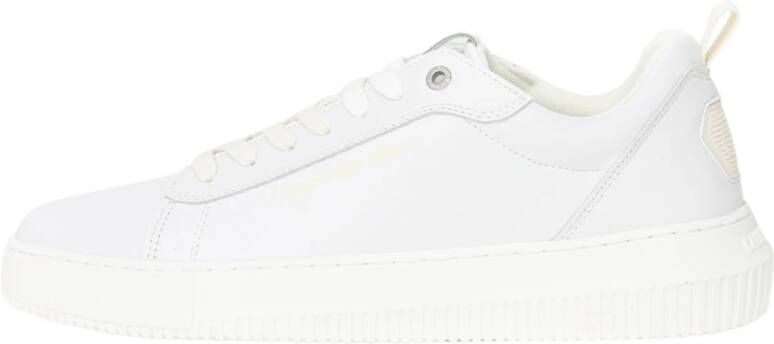Calvin Klein Jeans Witte LowTop Leren Sneakers Eenvoudig Patroon